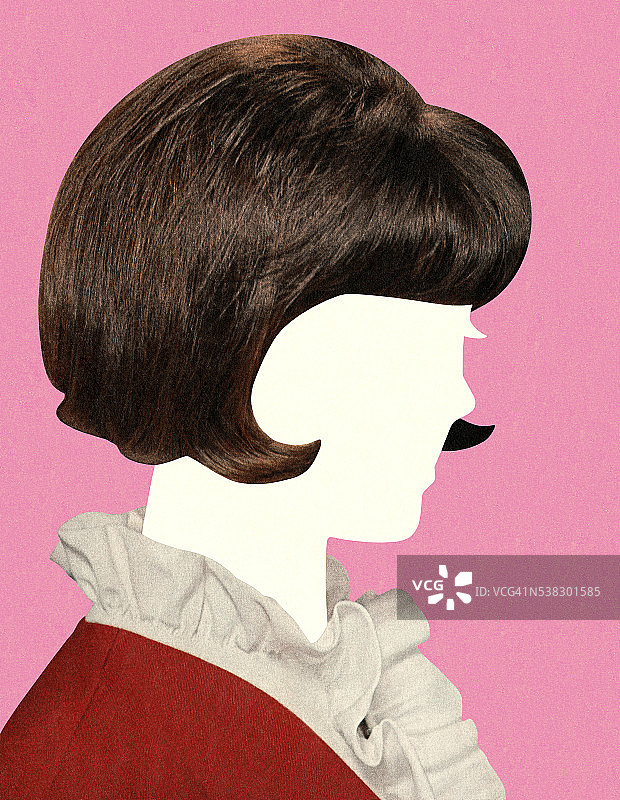 没有露脸的棕发女人图片素材