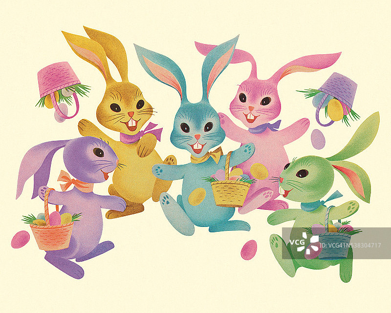 彩色复活节兔子图片素材