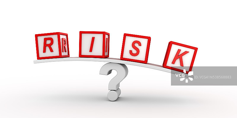 平衡在问题上的风险立方体图片素材