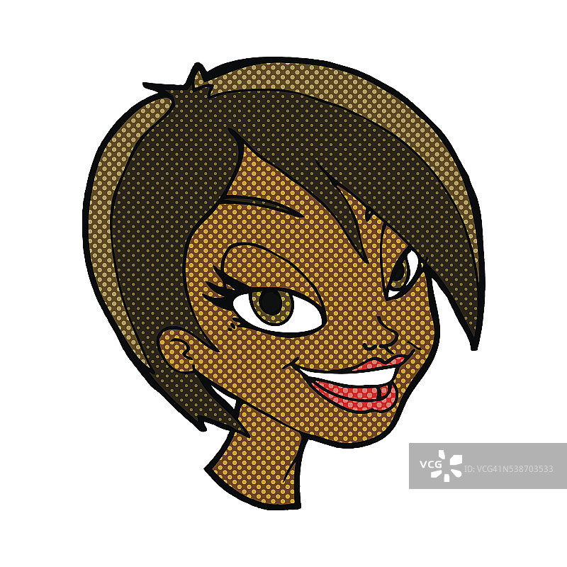 卡通漫画风漂亮女性面部图片素材