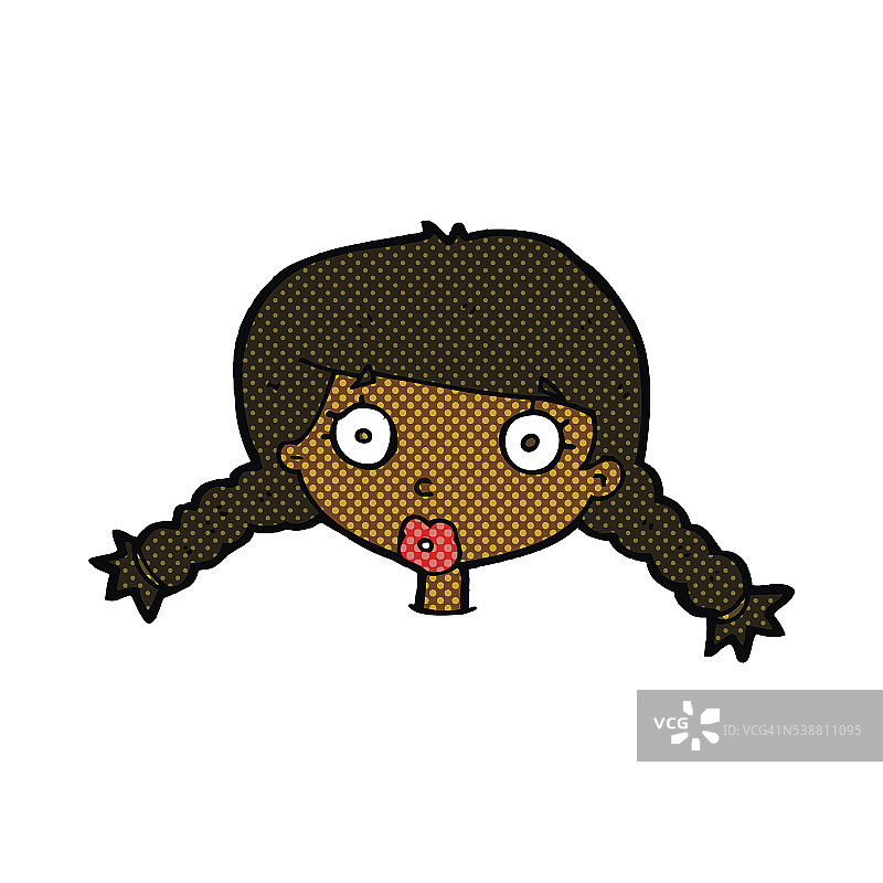 漫画卡通困惑的女性面部图片素材