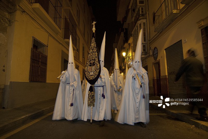 塞维利亚复活节圣周期间的忏悔者图片素材