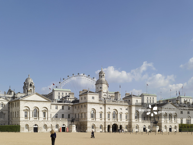 英国伦敦皇家骑兵卫队阅兵场，1750年图片素材