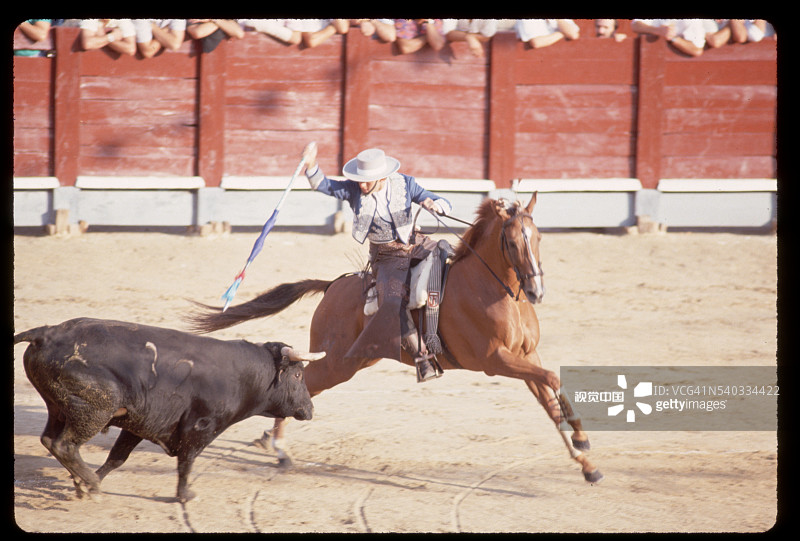 斗牛士用矛刺牛图片素材