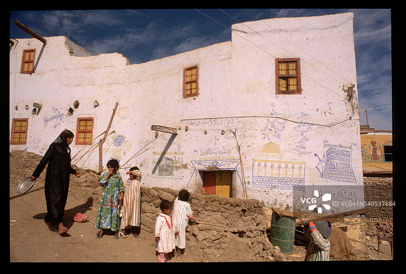 埃及的房屋墙壁画图片素材