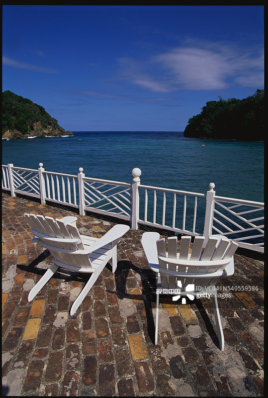 牙买加度假村的庭院图片素材