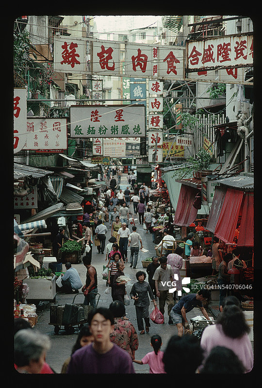 繁忙的香港街市图片素材