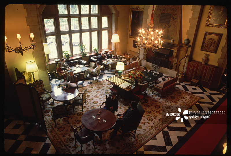 历史悠久的城堡酒店大堂图片素材