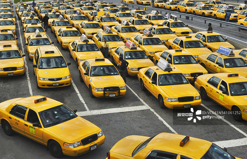 拉瓜迪亚机场的出租车图片素材