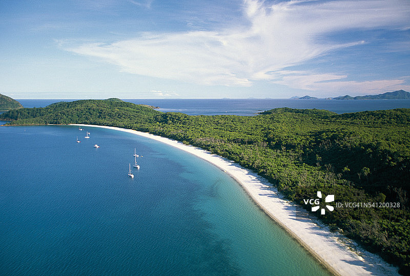惠森迪群岛海滩航拍景观图片素材