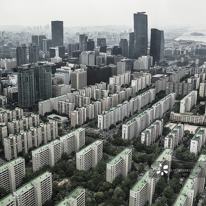 从63大厦观望首尔汝矣岛金融区图片素材