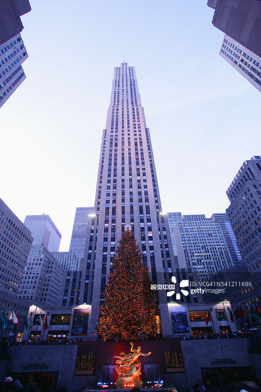 洛克菲勒广场的圣诞节图片素材