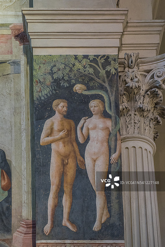 卡尔梅洛圣玛丽亚教堂，布兰卡奇礼拜堂，马萨乔和菲利皮诺·利皮的壁画图片素材