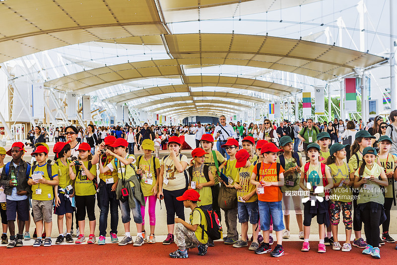 2015年米兰世博会，Decumanus，学童图片素材