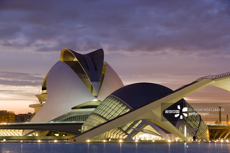 瓦伦西亚索菲娅王后艺术宫与半球体图片素材