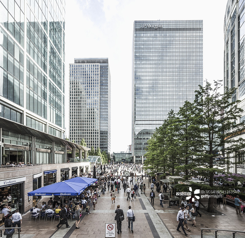 路透社广场附近的金丝雀码头景观图片素材