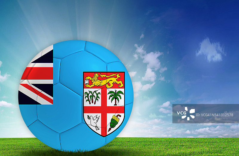 带有斐济国旗的足球图片素材