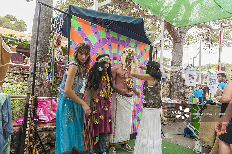 巴利阿里群岛 - 普恩塔阿拉比的嬉皮市场图片素材