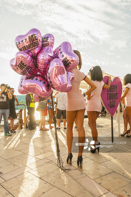 巴利阿里群岛 - 海天咖啡馆长廊的日落时分图片素材