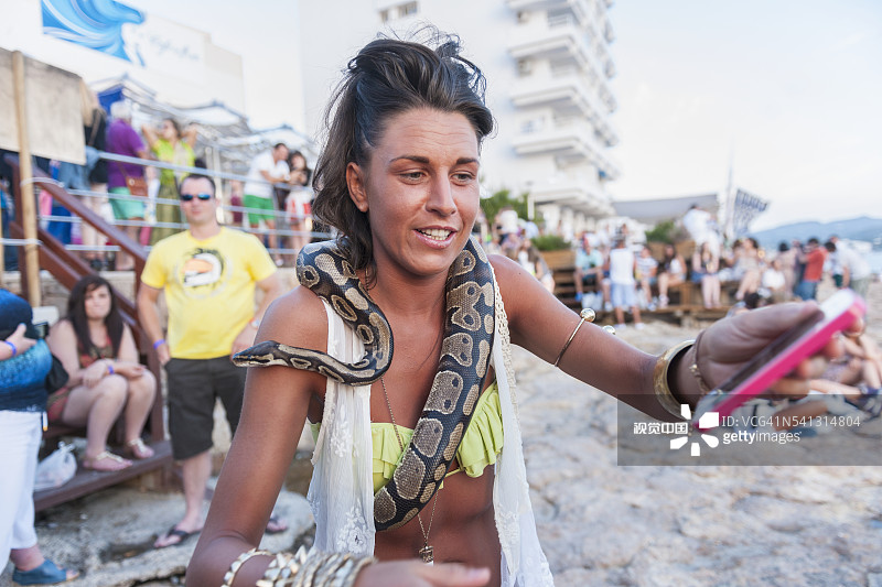 巴利阿里群岛 - 海天咖啡馆长廊的日落时分图片素材