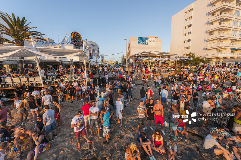 巴利阿里群岛 - 海天咖啡馆长廊的日落时分图片素材