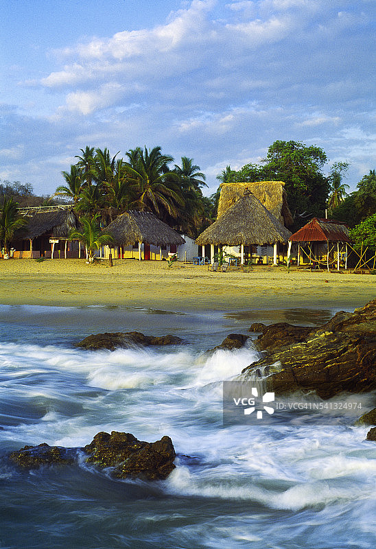 锡波利特海滩上的小屋图片素材