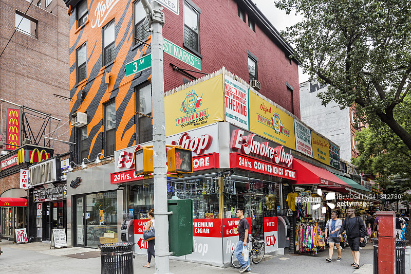 曼哈顿东村圣马可广场附近的景色图片素材