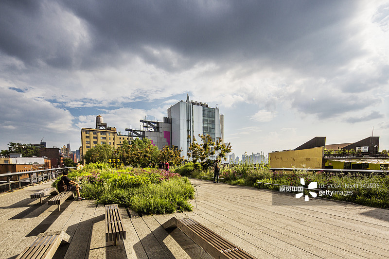 曼哈顿肉类加工区、高线公园和惠特尼美国艺术博物馆（建筑师：伦佐·皮亚诺）图片素材