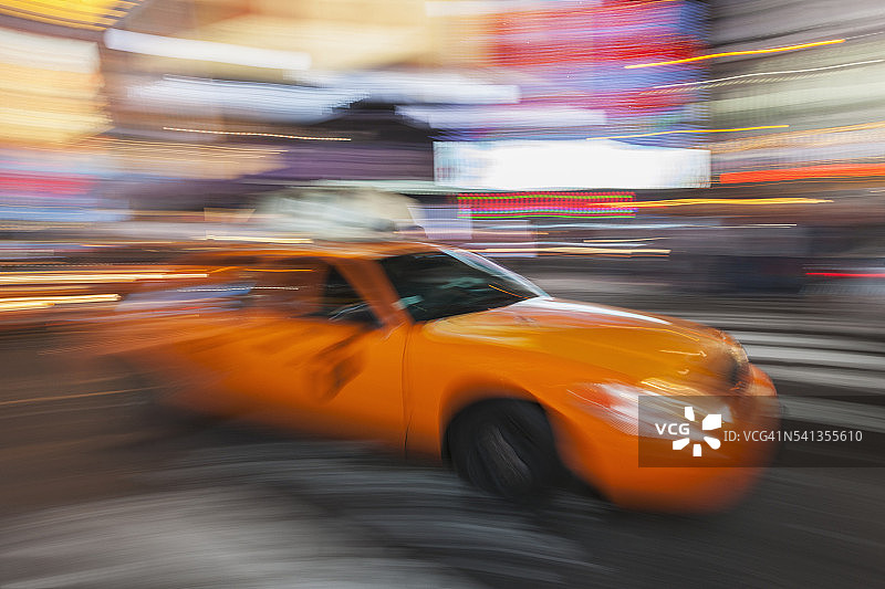 时代广场出租车图片素材