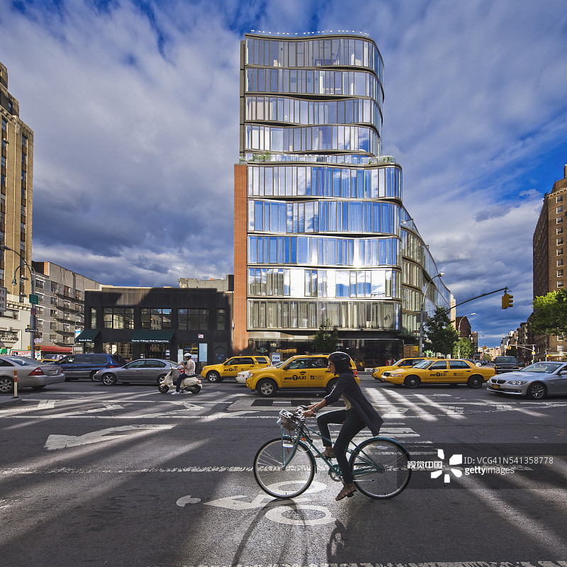 曼哈顿切尔西第八大道的自行车图片素材