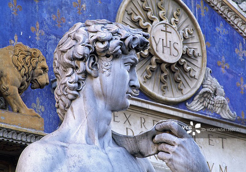 韦奇奥宫外大卫雕像细节图片素材