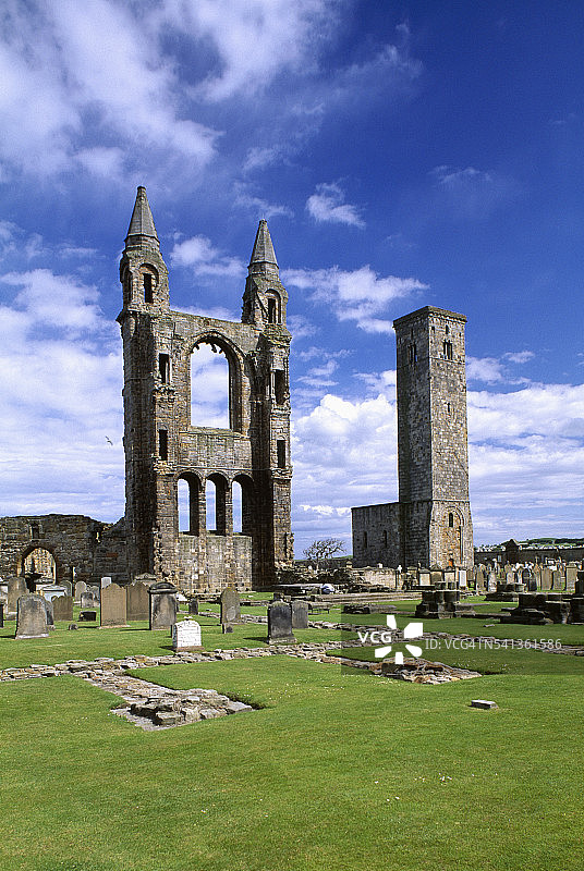 圣鲁尔塔旁的圣安德鲁斯大教堂遗址图片素材
