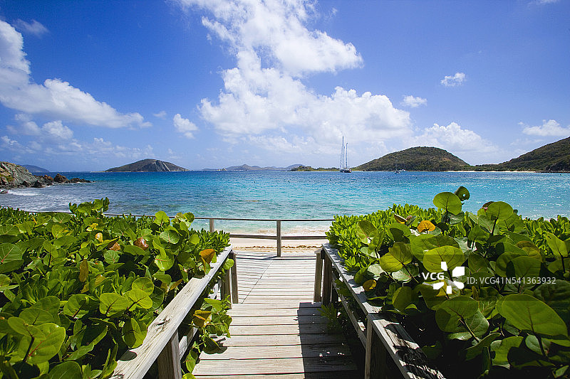 度假村套房的加勒比海景色图片素材