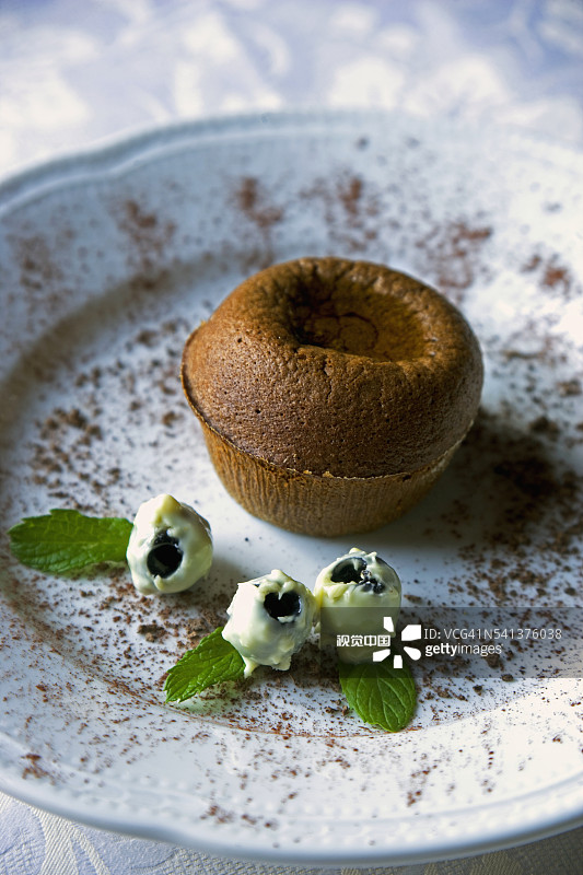 坎佩斯特里别墅的小巧克力舒芙蕾图片素材