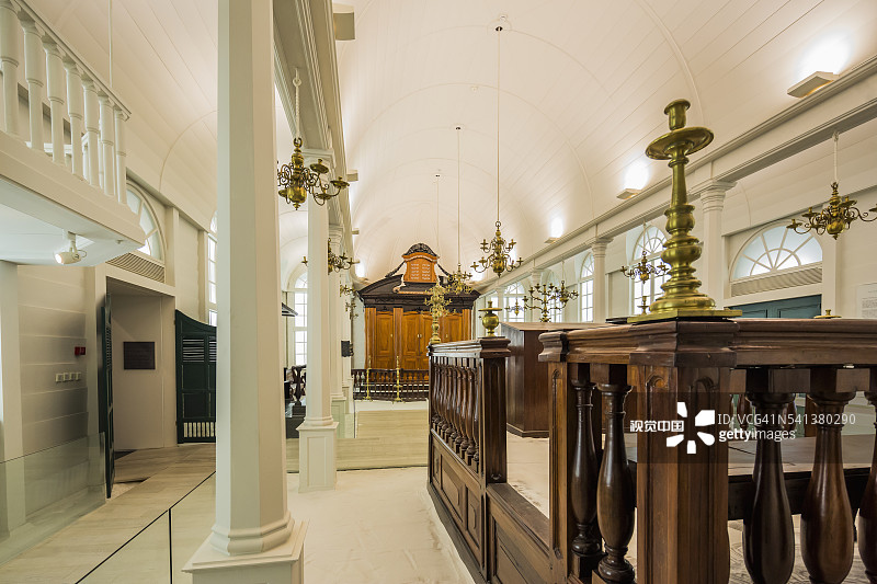 吉瓦特拉姆，以色列博物馆，犹太艺术与生活翼，Tzedek ve-Shalom犹太教堂（帕拉马里博，苏里南，公元1736年）图片素材