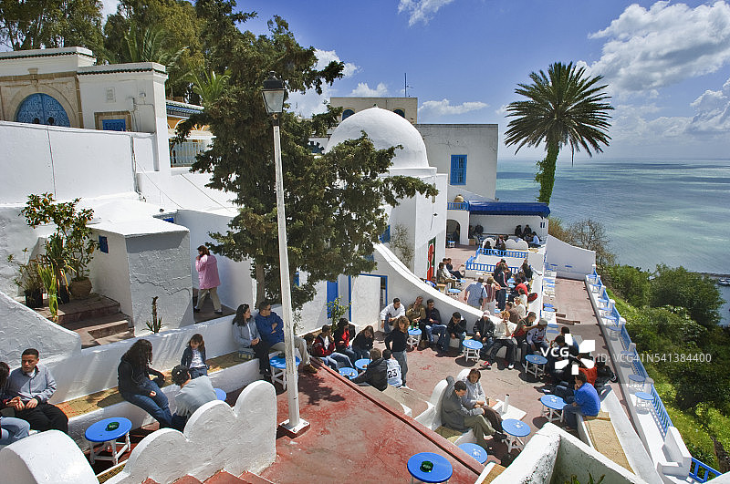 突尼斯海滨酒吧图片素材