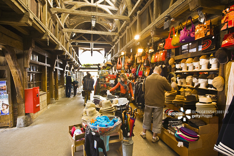 法国埃特勒塔的有顶棚市场图片素材