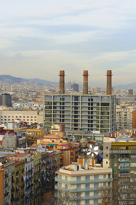 从蒙特惠奇山看巴塞罗那图片素材