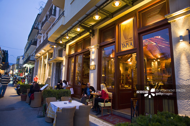雅典普拉卡区咖啡馆图片素材