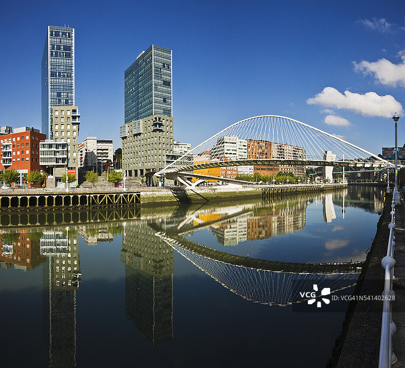 毕尔巴鄂河与祖比祖里人行桥图片素材