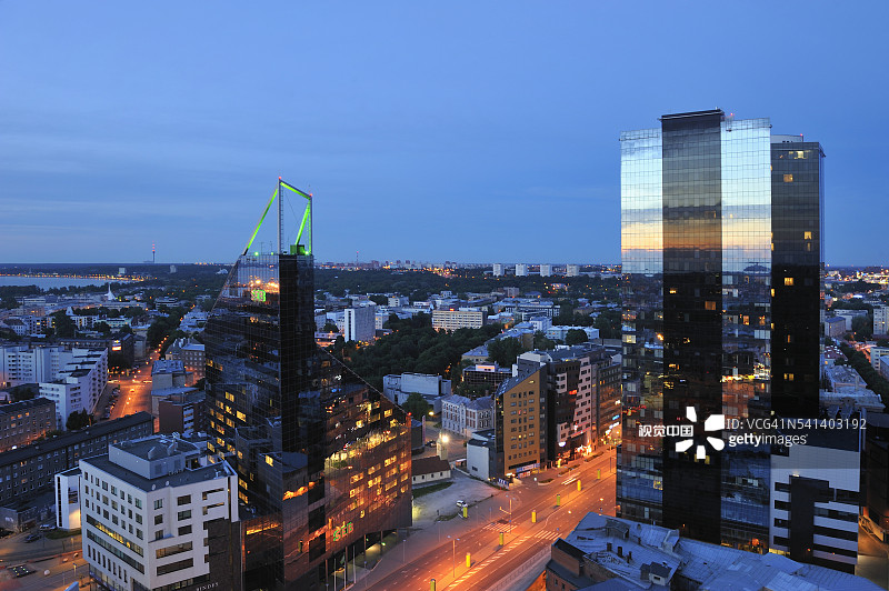 从瑞迪森SAS酒店24层酒廊看到的塔林景色图片素材