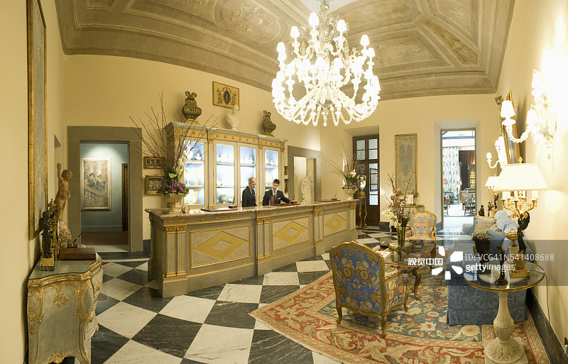 意大利佛罗伦萨四季酒店的前台图片素材