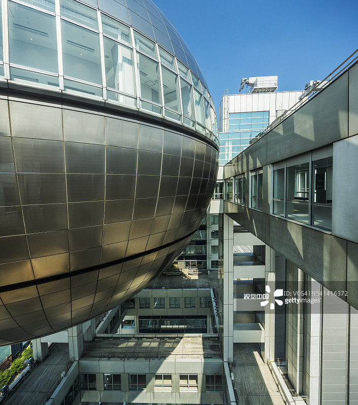 东京湾、台场和富士电视台图片素材