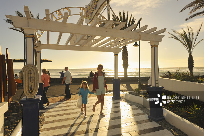 美洲海滩的海滨长廊图片素材