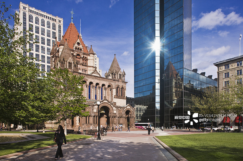 科普利广场、三一教堂和约翰·汉考克大厦图片素材