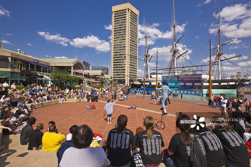 巴尔的摩哈伯普莱斯街头表演图片素材