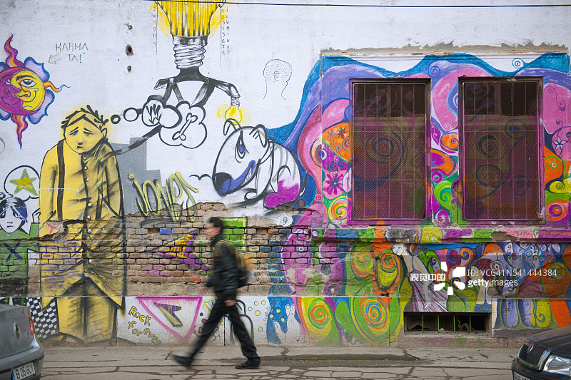 罗马尼亚蒂米什瓦拉瓦西里·亚历山德里街的涂鸦图片素材