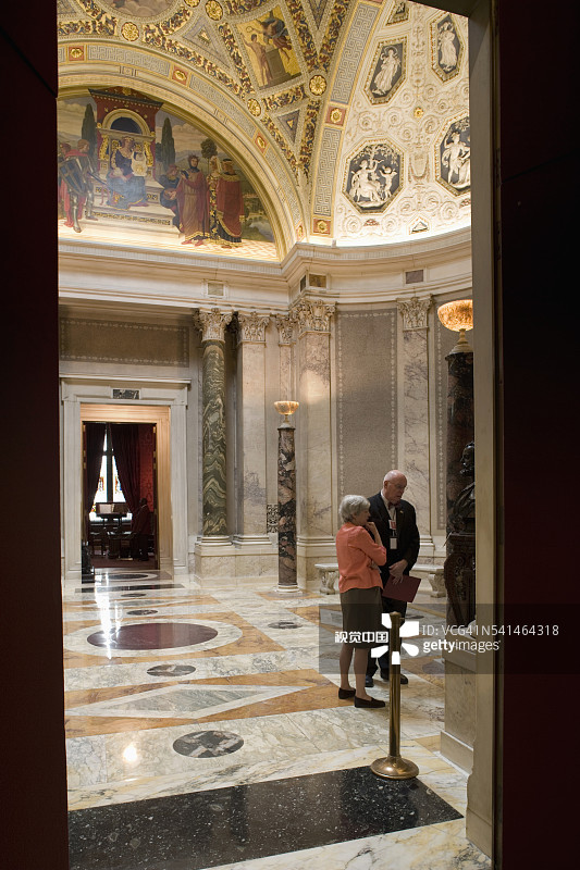 曼哈顿摩根图书馆暨博物馆圆形大厅图片素材