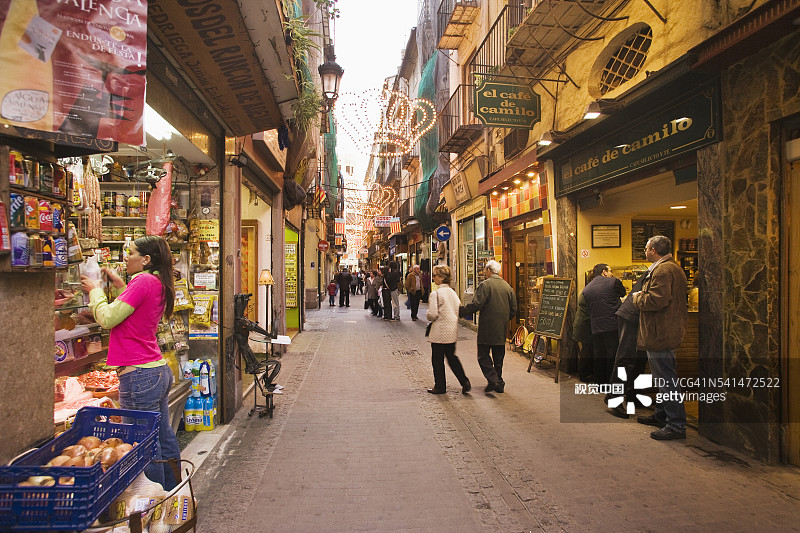 法雅节期间的Calle del Trench街景图片素材