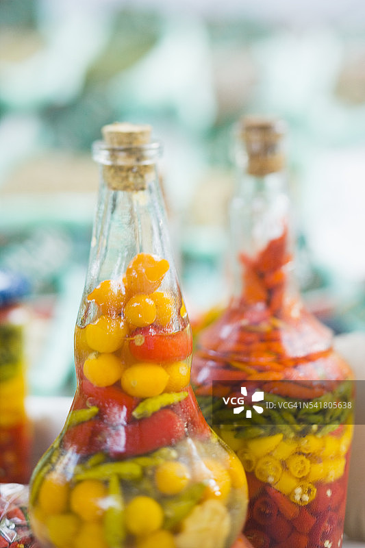 腌辣椒和蔬菜图片素材